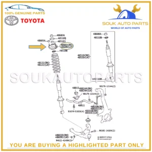48609-60060 Genuine Toyota SUPPORT SUB-ASSY, FR SUSPENSION, RH/LH 4860960060 OEM