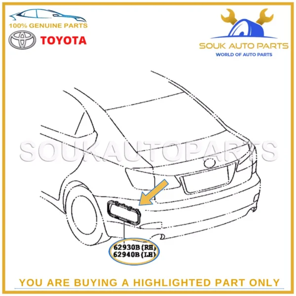 62930-12161 Genuine Toyota QUARTER VENT DUCT SET (2Pcs) RH/LH OEM Lexus IS300