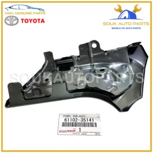 61102-35141 Genuine Toyota PANEL, FRONT FENDER SIDE, UPPER LH 6110235141 OEM