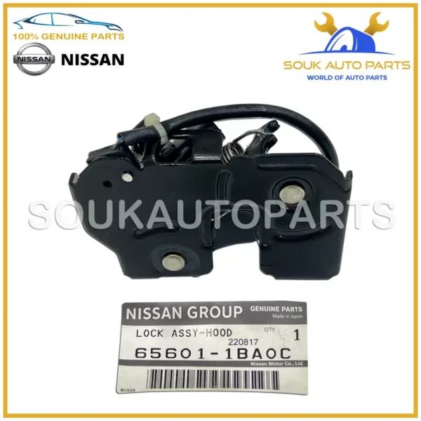 65601-1BA0C Genuine Nissan LOCK ASSY, HOOD 656011BA0C OEM