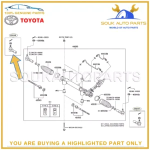 45046-09281 Genuine Toyota END SUB-ASSY, TIE ROD, RH/LH OEM FORTUNER HILUX