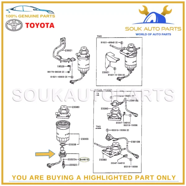 84461-60040 Genuine Toyota SWITCH, LEVEL WARNING 8446160040 OEM