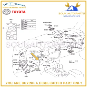 84550-34010 Genuine Toyota PARKING BRAKE SWITCH ASSY 8455034010 OEM