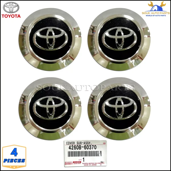 4260B-60370 Genuine Toyota ORNAMENT ASSY, WHEEL HUB SET OF 4 Pcs 4260B60370 OEM