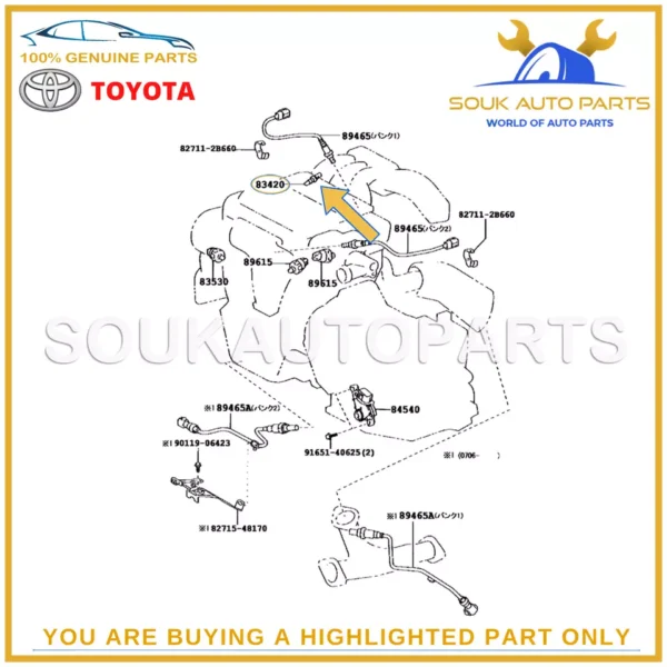 83420-20040 Genuine Toyota GAGE ASSY, WATER TEMPERATURE SENDER OEM CAMRY CELICA