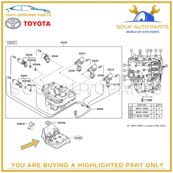 35303-97501 Genuine Toyota STRAINER SUB-ASSY, OIL 3530397501 OEM