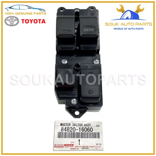 84820-16060 Genuine Toyota MASTER SWITCH ASSY, POWER WINDOW REGULATOR 8482016060