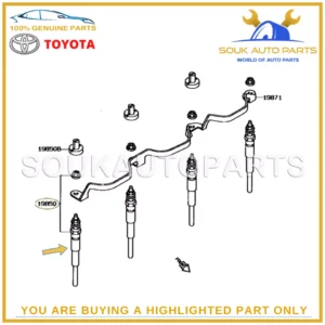 19850-64031 Genuine Toyota PLUG ASSY, GLOW 1HZ 1HD COROLLA LAND CRUISER