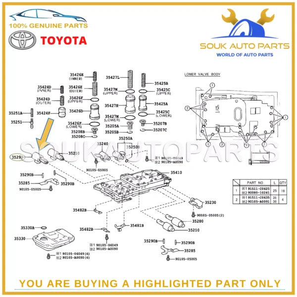 35290-34010/50010 Genuine Toyota SOLENOID ASSY, LINE PRESSURE CONTROL