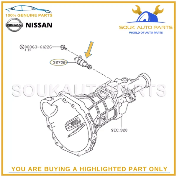 32702-VZ21B Genuine Nissan PINION ASSY SPEEDOMETER 32702VZ21B OEM
