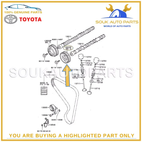 13050-16020 Genuine Toyota PULLEY, CAMSHAFT TIMING 1305016020 OEM COROLLA