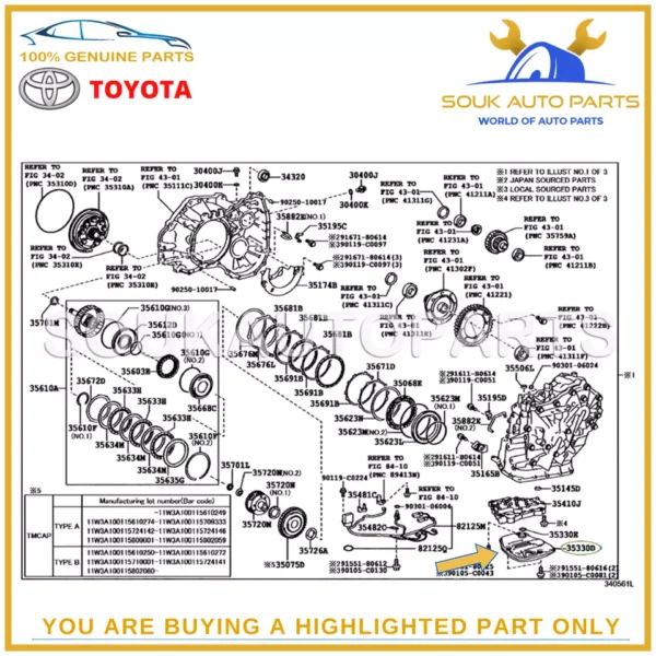 35330-12050 Genuine Toyota STRAINER ASSY, OIL 3533012050 OEM