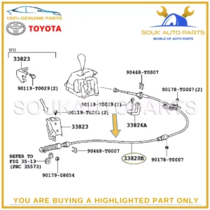 33820-0K021 Genuine Toyota CABLE ASSY, TRANSMISSION CONTROL 2TRFE HILUX FORTUNER