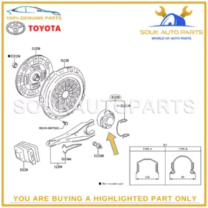 31230-35071 Genuine Toyota BEARING ASSY, CLUTCH RELEASE 3123035071 OEM