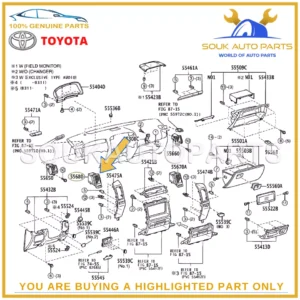55680-60040 Genuine Toyota REGISTER ASSY, INSTRUMENT PANEL,LOWER NO.1 5568060040