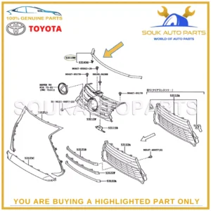 53119-53060 Genuine Toyota PROTECTOR, RADIATOR GRILLE 5311953060 IS200t IS250