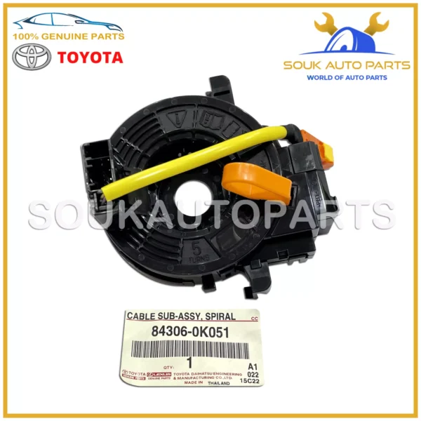 84306-0K051 Genuine Toyota SPIRAL CABLE SUB-ASSY 843060K051 OEM