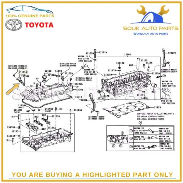 15330-37010 Genuine Toyota CAMSHAFT VVTi VALVE 1533037010 OEM