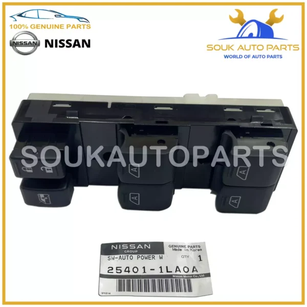 25401-1LA0A Genuine Nissan SWITCH ASSY-POWER WINDOW, MAIN 254011LA0A PATROL
