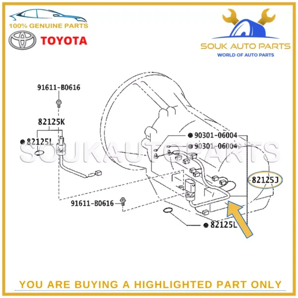 82125-60661 Genuine Toyota WIRE TRANSMISSION 8212560661 OEM