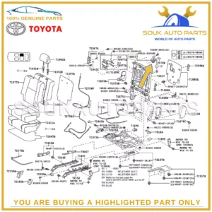 72057-60130-C0 Genuine Toyota LEVER SUB-ASSY, REAR SEAT LOCK CONTROL, RH/LH