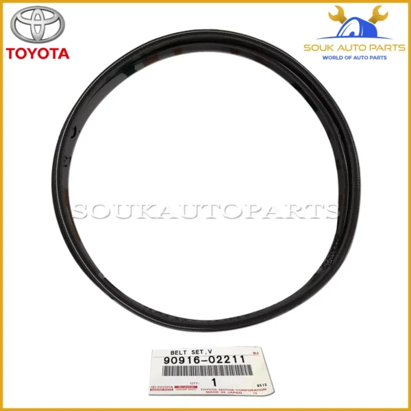 90916-02211 Genuine Toyota V-BELT (FOR FAN & ALTERNATOR) 9091602211 OEM