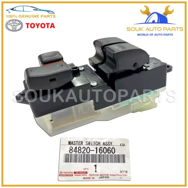 84820-16060 Genuine Toyota MASTER SWITCH ASSY, POWER WINDOW REGULATOR 8482016060