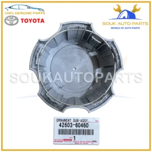 42603-60460 Genuine Toyota ORNAMENT SUB-ASSY, WHEEL HUB (FRONT) 4260360460 OEM