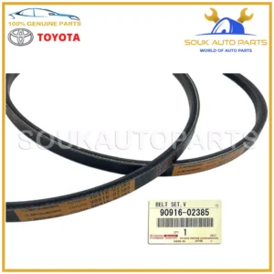 90916-02385 Genuine Toyota BELT, V (FOR FAN & ALTERNATOR) 9091602385 OEM