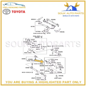 45045-69075 Genuine Toyota END SUB-ASSY, STEERING RELAY ROD, LH 4504569075 OEM