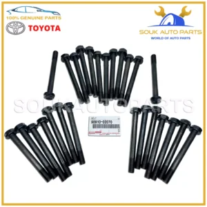 90910-02070 Genuine Toyota HEAD BOLT SET 2H 12H-T (26 Pc) 9091002070 LC VAN