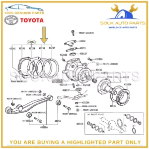 43204-60032 Genuine Toyota SEAL SUB-ASSY, STEERING KNUCKLE OIL 4320460032 OEM