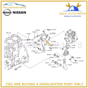 14498-EB70A Genuine Nissan TUBE ASSY-WATER OUTLET YD25DDTI OEM NAVARA 2008-12