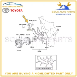 16603-31040 Genuine Toyota PULLEY SUB-ASSY, IDLER, NO.1 1660331040 OEM