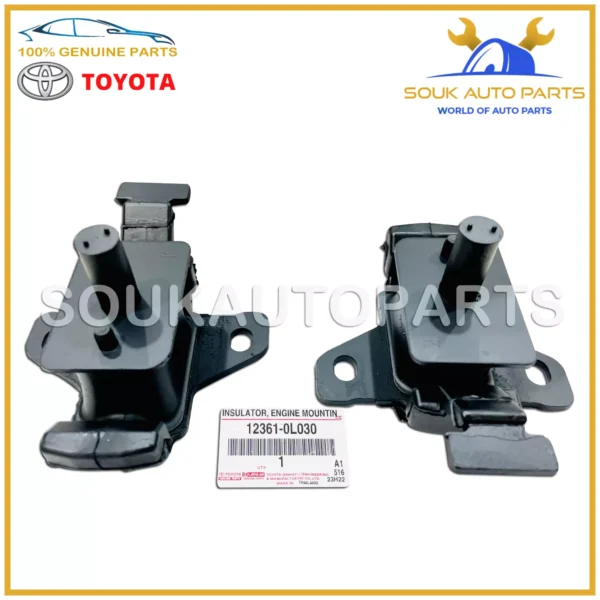 12361-0L030 Genuine Toyota INSULATOR SET (2PCS), ENGINE MOUNTING, FRONT 1KD 2KD