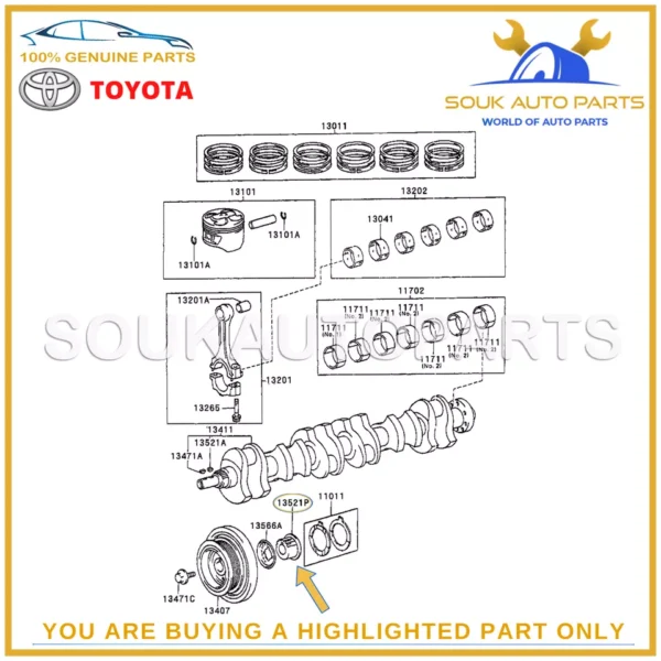 13521-46040 Genuine Toyota CRANKSHAFT TIMING PULLEY CRESTA Lexus IS300