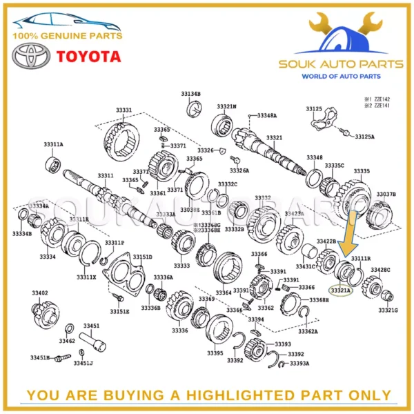 90363-25060 Genuine Toyota BEARING (FOR OUTPUT SHAFT REAR) 9036325060 OEM