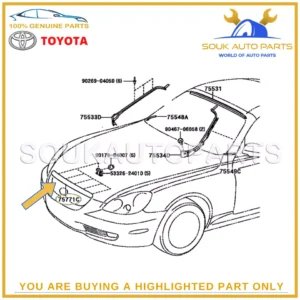 75770-24010 Genuine Toyota FRONT HOOD MOULDING 7577024010 OEM
