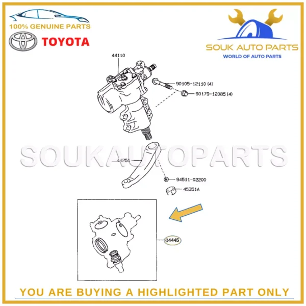 04445-60050 Genuine Toyota GASKET KIT, POWER STRNG GEAR (FOR RECIRCULATING BALL)