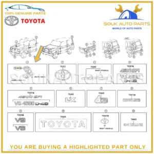 75303-60040 Genuine Toyota HOOD EMBLEM SUB-ASSY 7530360040 OEM LAND CRUISER