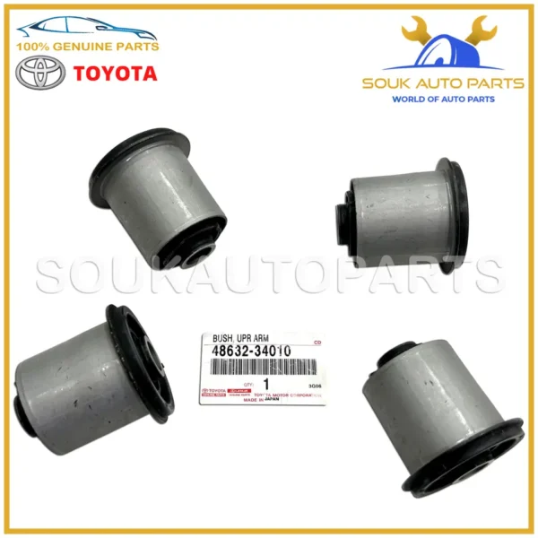 48632-34010 Genuine Toyota BUSH SET OF 4 Pcs FRONT SUSPENSION UPPER ARM, RH/LH