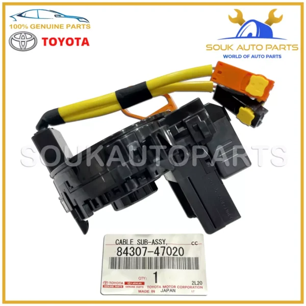 84307-47020 Genuine Toyota CABLE SUB-ASSY, SPIRAL PRIUS YARIS PRADO