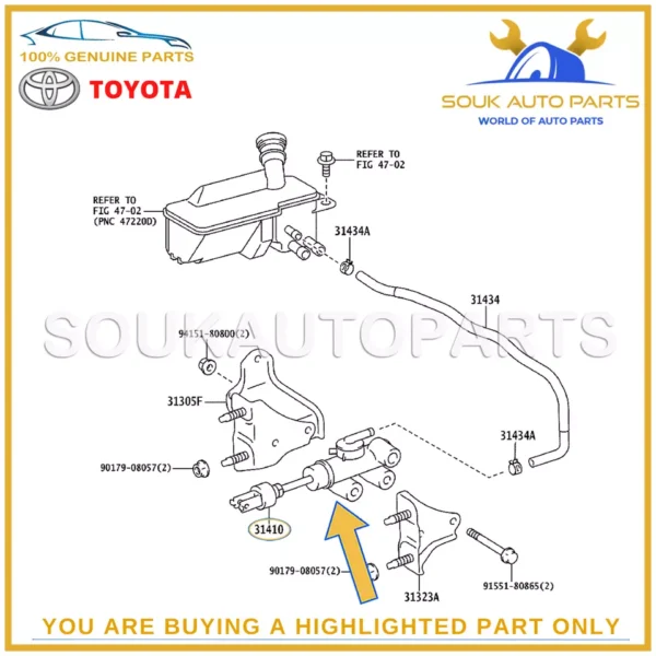 31420-37142 Genuine Toyota CYLINDER ASSY, CLUTCH MASTER 3142037142 OEM
