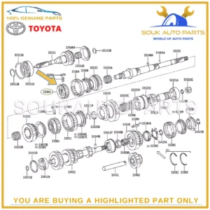 33362-60031 Genuine Toyota HUB, TRANSMISSION CLUTCH, NO.2 3336260031 OEM