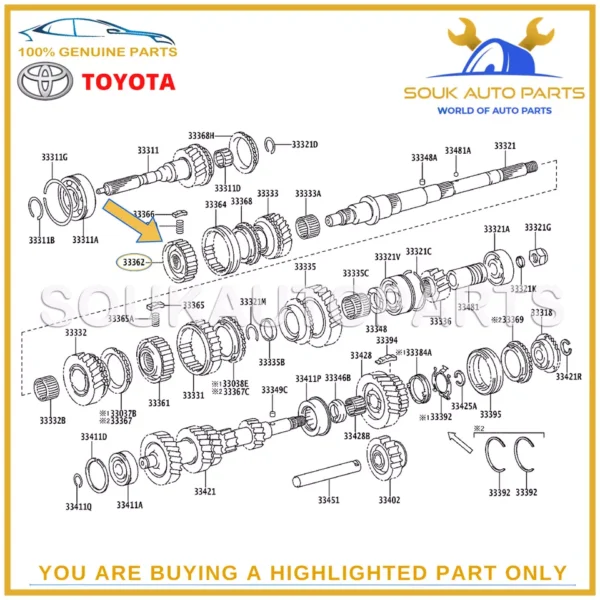 33362-60031 Genuine Toyota HUB, TRANSMISSION CLUTCH, NO.2 3336260031 OEM