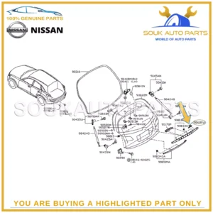 90605-CL00A Genuine Nissan SWITCH-BACK DOOR CYLINDER 90605CL00A OEM