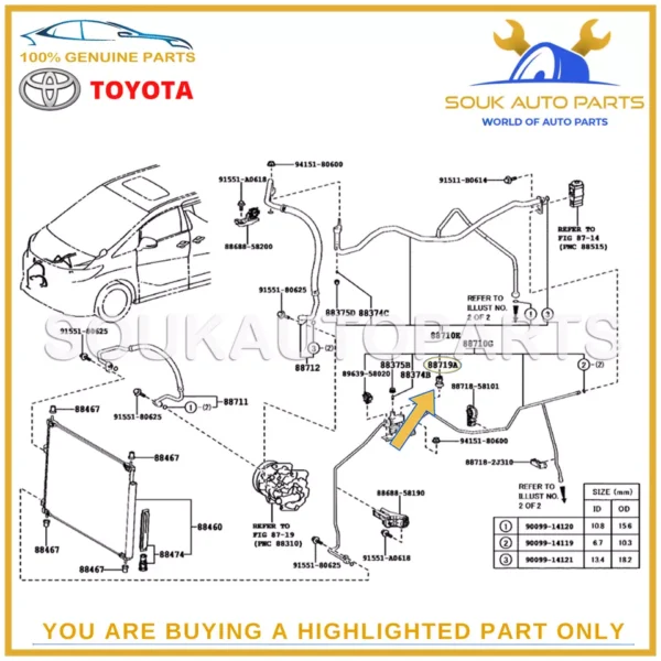 88719-33020 Genuine Toyota SENSOR, AIRCONDITIONER PRESSURE 8871933020 OEM