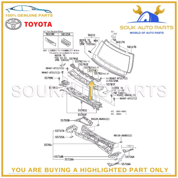 55796-35010 Genuine Toyota FJ CRUISER COVER, HEATER AIR DUCT 5579635010 OEM