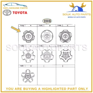 42603-60250 Genuine Toyota ORNAMENT SUB-ASSY, WHEEL HUB 4260360250 OEM