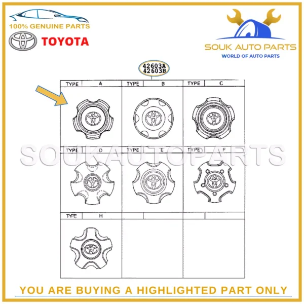 42603-60250 Genuine Toyota ORNAMENT SUB-ASSY, WHEEL HUB 4260360250 OEM